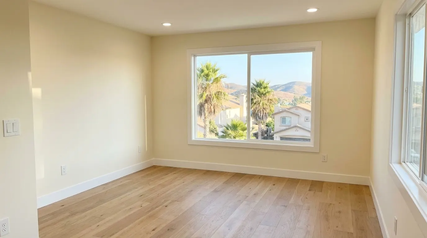 Same room fully rebuilt and finished after reconstruction